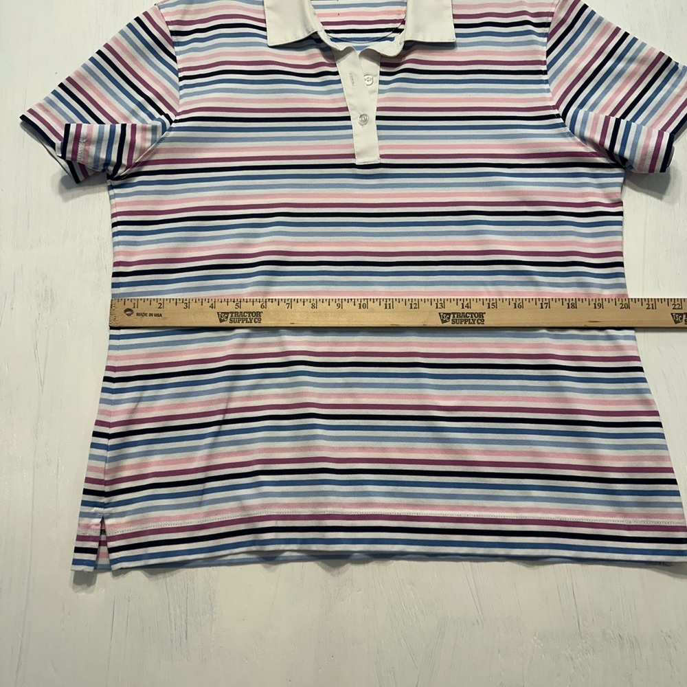 Greg Norman Womens XL Polo Shirt Multicolor Stripe Golf Activewear Cotton Blend - Picture 5 of 10